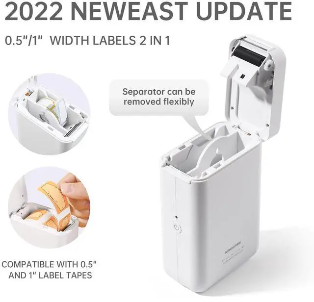 Alt view image 4 of 5 - NIIMBOT D101 White Label Maker and 4 Rolls Tape Bundle