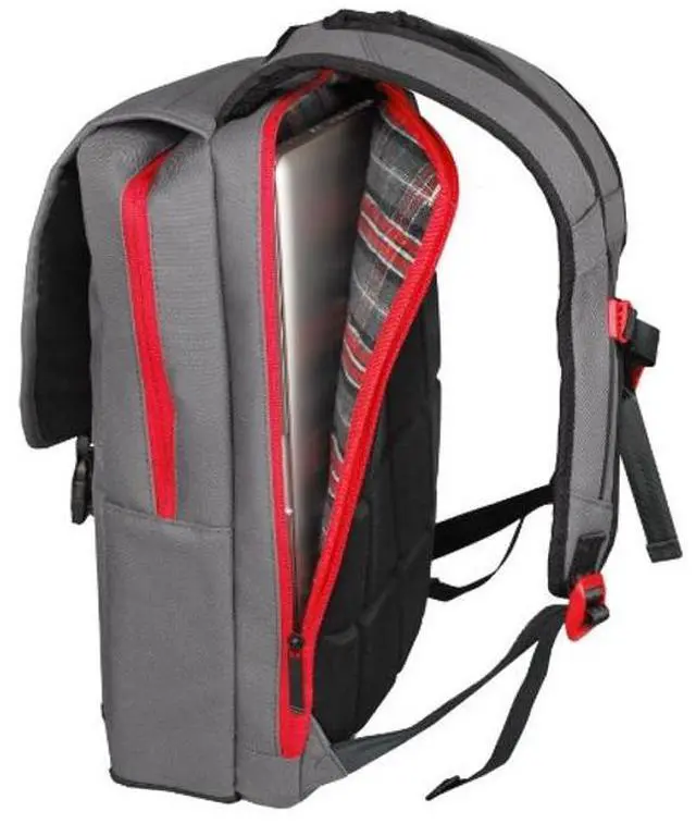 Alt view image 5 of 5 - Altego 16-Inch Channel Stitched Laptop Backpack, Gray (36301)