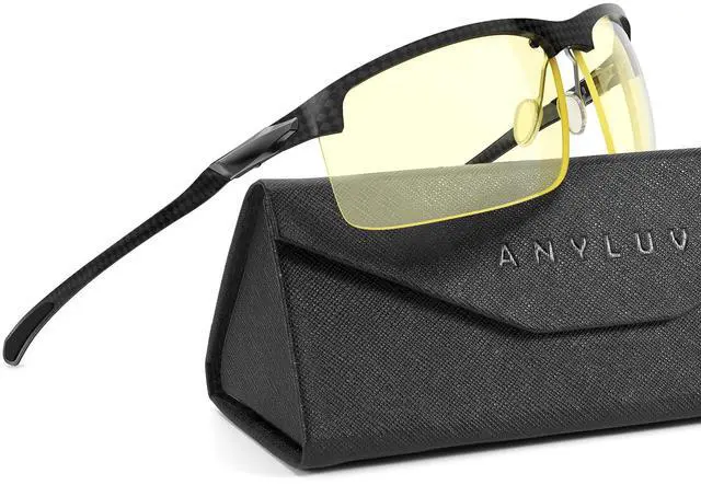 Main image of ANYLUV Blue Light Glasses Men Blue Light Blocking Glasses Carbon Fiber Temple Gaming Computer Glasses Anti Eye Strain