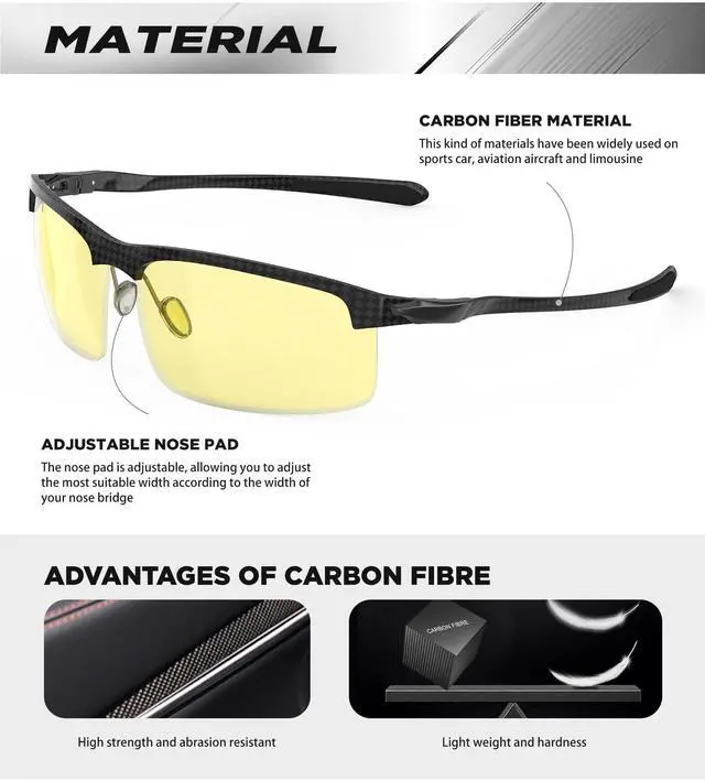 Alt view image 5 of 5 - ANYLUV Blue Light Glasses Men Blue Light Blocking Glasses Carbon Fiber Temple Gaming Computer Glasses Anti Eye Strain