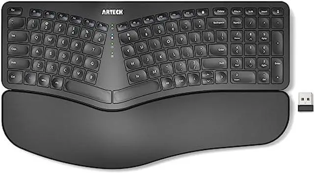 Main image of Arteck Split Ergonomic Keyboard with Cushioned Wrist and Palm Rest, 2.4G USB Wireless Comfortable Natural Ergonomic Split Keyboard, for Windows Computer Desktop Laptop