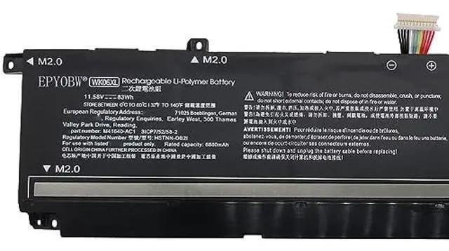Alt view image 2 of 5 - EPYOBW WK06XL Battery 83Wh Compatible with HP Omen 16-WD 16-XF 16-XD 16-B 16-WF 16-C 16T-C 17-CP 17-CK 17T-CK 16-K 16-N/Omen 8 Plus 17-CK/Victus 16-R Series HSTNN-WB0C HSTNN-OB2I M41640-CD1