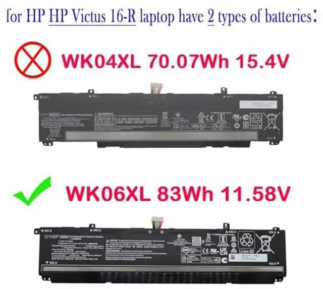 Alt view image 4 of 5 - EPYOBW WK06XL Battery 83Wh Compatible with HP Omen 16-WD 16-XF 16-XD 16-B 16-WF 16-C 16T-C 17-CP 17-CK 17T-CK 16-K 16-N/Omen 8 Plus 17-CK/Victus 16-R Series HSTNN-WB0C HSTNN-OB2I M41640-CD1