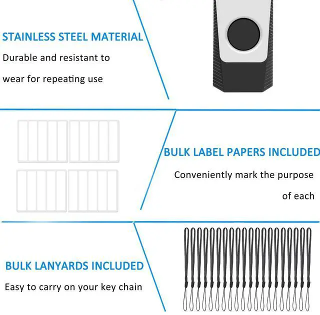 Alt view image 4 of 5 - EASTBULL 100 Pack of Bulk Flash Drives 8GB USB 2.0 Flash Drives Pack 8 GB USB Drives Bulk Thumb Drives for Data Storage with 100 Strings and Labels (8GB, Black)