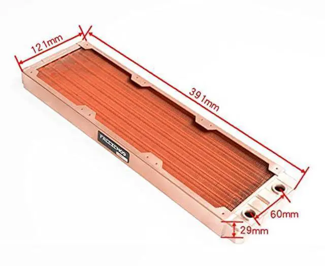 Alt view image 3 of 5 - Pure Copper Radiator 360mm PC Water Cooling Cooler Heatsink G1/4'' Thread 30mm Thickness