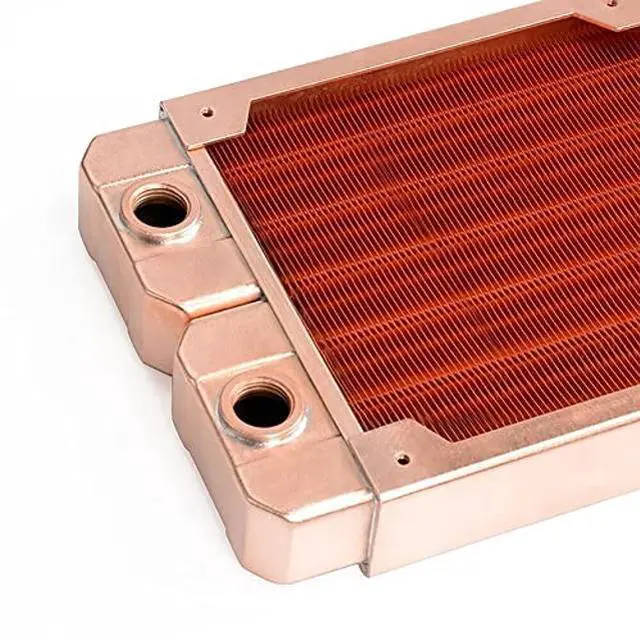 Alt view image 4 of 5 - Pure Copper Radiator 360mm PC Water Cooling Cooler Heatsink G1/4'' Thread 30mm Thickness