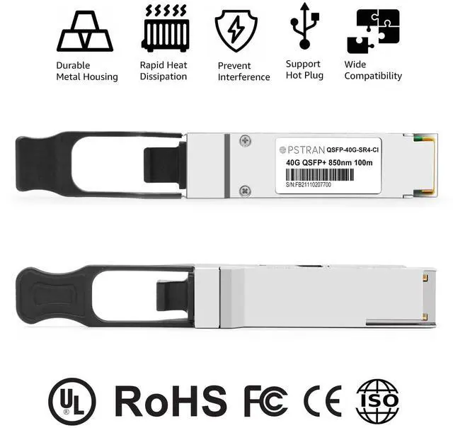 Alt view image 3 of 5 - OPSTRAN 40GBASE-SR4 QSFP+ Optical Transceiver Module Compatible with Cisco QSFP-40G-SR4 Meraki MA-QSFP-40G-SR 40G QSFP+ SR4 850nm 100m DDM MTP/MPO-12 MMF 4 Pack