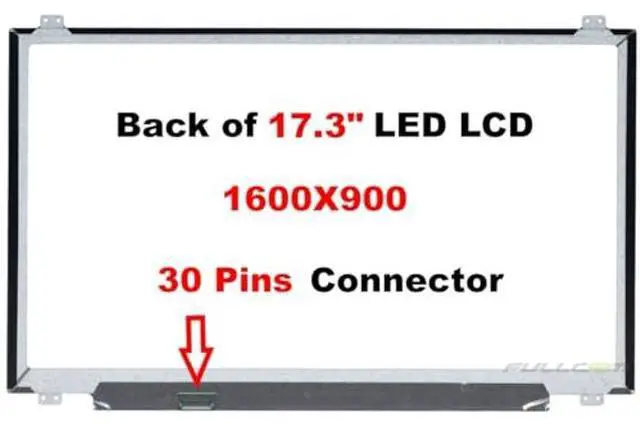 Alt view image 3 of 5 - FULLCOM New LCD Replacement Screen 17.3 Inch B173RTN02.2 HD+ 1600x900 (with Brackets) 30 Pin Glossy Compatible with N173FGA-E44 for Laptop/Display/Screen/LCD Application