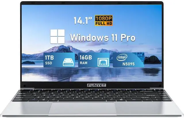 Main image of FUNYET 14 Inch Gaming Laptop, Laptop Computer 2025 Windows 11 Pro, 16GB RAM 1TB SSD, Intel 11th Gen N5095 Processor(up to 2.9 GHz), FHD 1920 x 1080