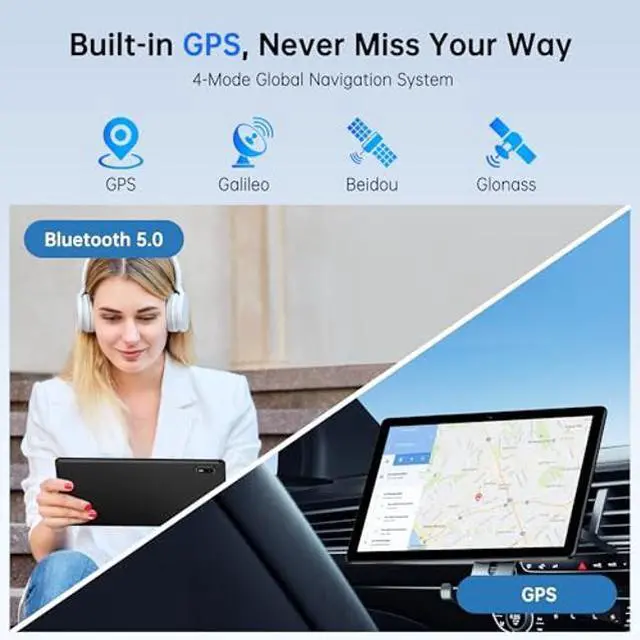 Alt view image 4 of 5 - Android 14 Tablet 10.1 Inch,4G SIM Unlocked, Quad-Core CPU 2.0GHz,3GB+32GB, TF Expandable, IPS Display, 5G WiFi, Bluetooth 5.0,5MP+8MP Dual Cameras,5000mAh, GPS, Google Kids Space,Black case