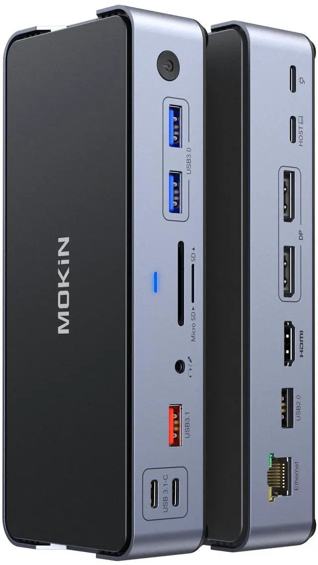 Main image of 8K USB C Laptop Docking Station,Docking Station 3 Monitors with 1*HDMI, 2*DisplayPort,15 in 1 USB C Dock for Dual/Triple Monitors,6 *USB Ports,100W PD,Ethernet,SD&TF,Audio,for Dell/HP/MacBook/Lenovo