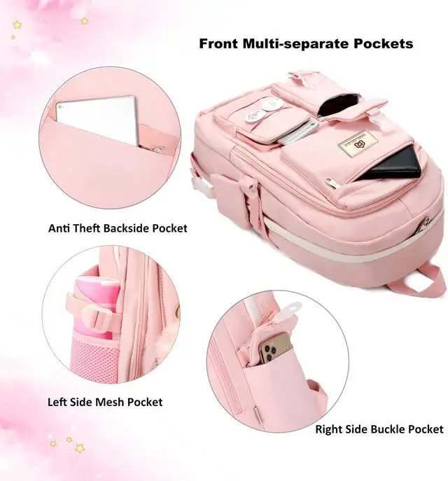 Alt view image 2 of 5 - KIDNUO Laptop back pack for school girls college backpack travel daypack kids book bags for sports students Teens