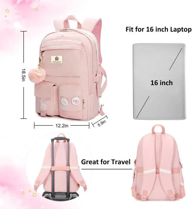 Alt view image 4 of 5 - KIDNUO Laptop back pack for school girls college backpack travel daypack kids book bags for sports students Teens