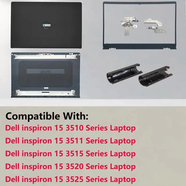 Alt view image 2 of 5 - Jxjslp Replacement LCD Back Cover with Front Bezel with Hinges with Shaft Cover for DELL Inspiron 15 3510 3511 3515 3520 3525 Series Laptop 0WPN8 00WPN8 9WC73 09WC73 AP3LE000901 Black