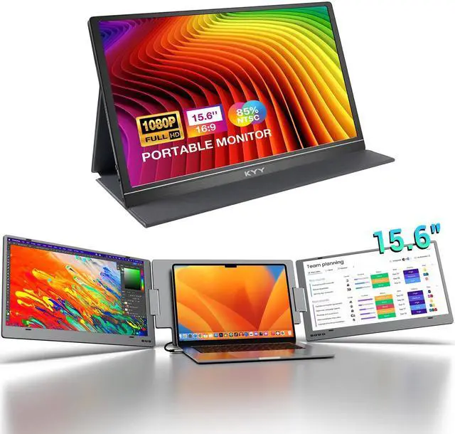 Main image of KYY 15.6" Portable Monitor and Portable Triple Laptop Screen Extender for Mac/Wins/Chrome