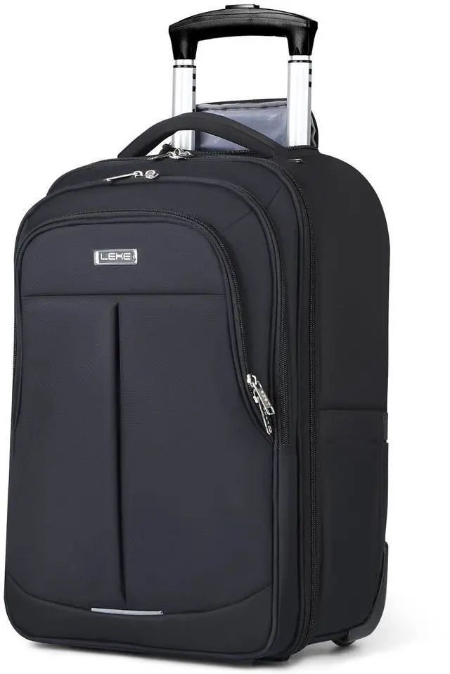 Main image of Lekespring Rolling Backpack for Adults,18 Inch Waterproof Carry-on Backpack with Wheels, Wheeled Backpack Carry-on Luggage, Travel Backpack for Men Women, Trolley Laptop Backpack, Black Large