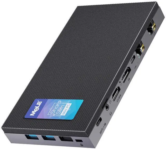 Main image of MeLE QuieterDL Mini PC with Windows 11 Home N100 4G 128G, Dual LAN 2.5G, N100 Fanless Mini Computers, Full-Function USB-C, 4K Triple Display Desktop on Home, Office, Education, Industrial, Billboard
