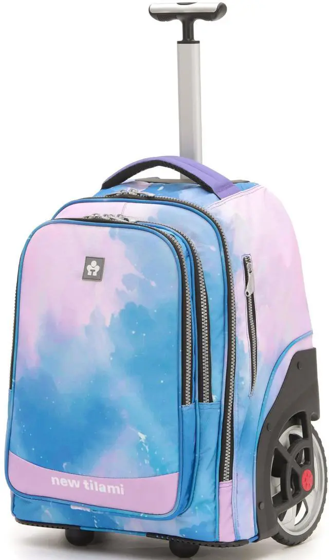 Main image of NEW TILAMI 20" Rolling Backpack for Teens Adults, Climbing Stairs Waterproof Backpack with Wheels for School Business Trave Camping with Laptop Compartment, Fit 17 Inch Laptop, Pink Sunset