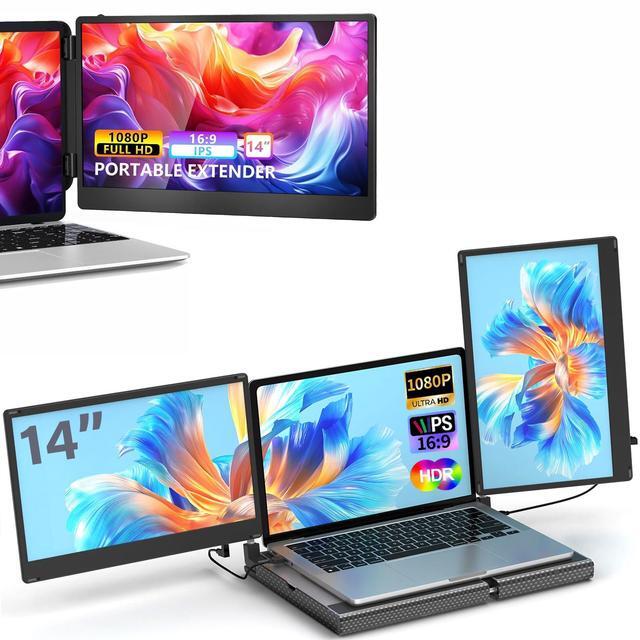 Main image of POTTMACEE 14'' Triple Laptop Screen Extender + 14" Laptop Monitor Extender, Plug-Play Monitor Extender for Mac/Windows, PC, Xbox, PS,Windows