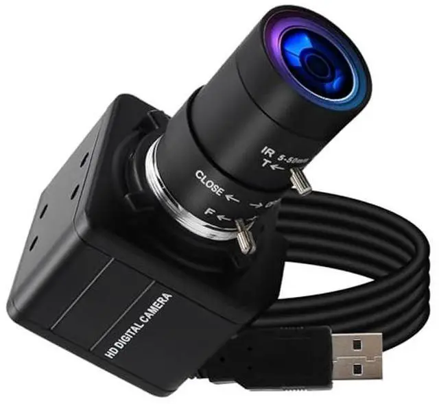 QILOVE 8MP Laser Manual Zoom IP USB Camera 10X Optical with 5-50mm