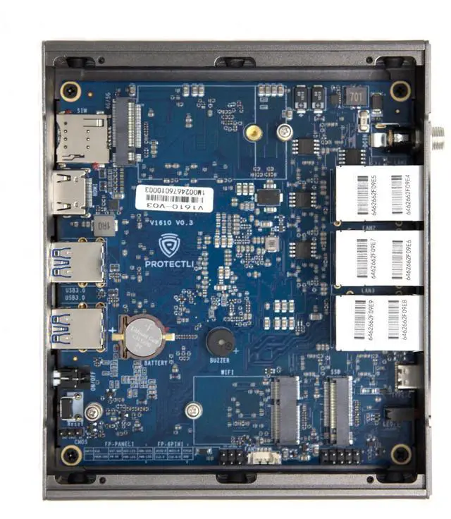Alt view image 3 of 5 - Protectli Vault V1610-6 Port, Micro Appliance/Mini PC - Intel N6005, 6X 2.5G NICs, 16GB LPDDR RAM on-Board, 32GB eMMC on-Board, 250GB NVMe SSD