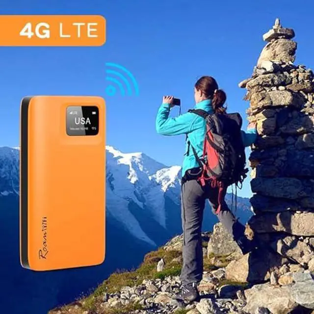 Alt view image 5 of 5 - RoamWiFi 4G LTE WiFi Mobile Hotspot Router, Worldwide Portable High Speed Hotspot with US 100GB & Global 1GB Data 90Day,Connects Up to 10 Devices Pocket Hotspot for Travel in 170+ Countries
