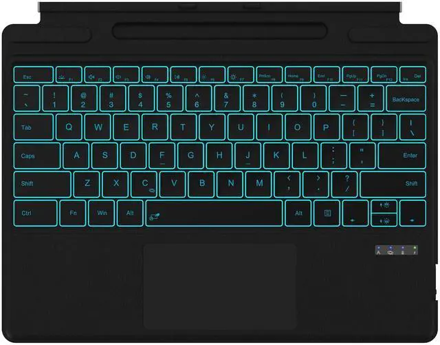Main image of Surface Pro Keyboard for Microsoft Surface Pro 11/10/9/8/X, Surface Pro Bluetooth Type Cover with 7 Colors Backlit, Touchpad, Sleep/Wake Function, Pencil Holder, Rechargeable Battery