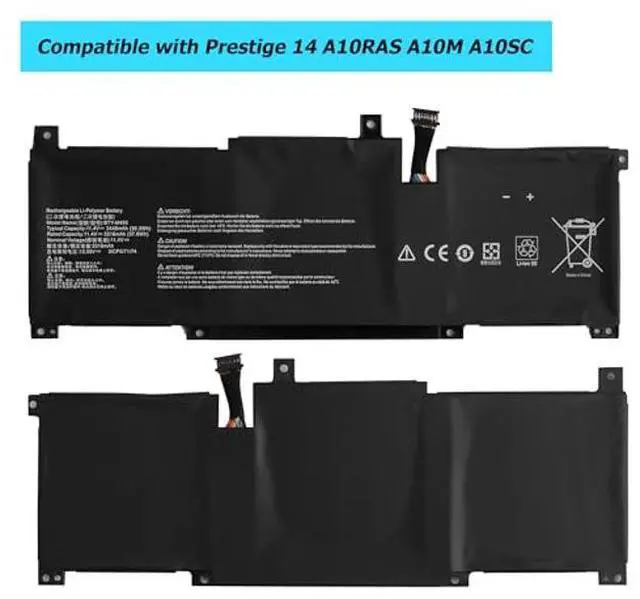 Alt view image 2 of 4 - Vvsialeek [New] BTY-M493 39.3Wh Laptop Replacement Battery for MSI Prestige 14 i7-10710U MS-14C1 MS-14D1 A10RAS A10M A10SC A10SC-009 B10MW B10MW-017US Summit E14 A11SCS Series.