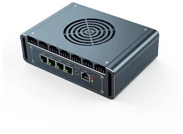 Alt view image 3 of 5 - Micro Firewall Appliance, 4 i226-V 2.5Gbe LAN Ports, Fanless Mini PC Processor N150 Quad Core, DDR5 1*M.2 Support AES-NI Barebone Router PC VPN, HDMI DP USB3.0 NO RAM (DDR5) NO SSD(M.2 Nvme)