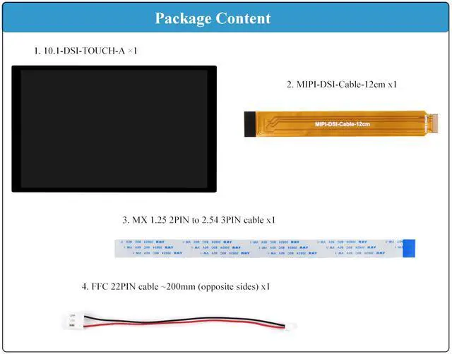Alt view image 2 of 5 - UeeKKoo 10.1inch DSI LCD, 10-Point Capacitive Touch Screen Compatible with Raspberry Pi 5/4B/3B+/3A+/CM5/CM4/CM3+/CM3/RK3506/RK3576/ESP32-P4, 800x1280 IPS Display Panel, DSI Interface