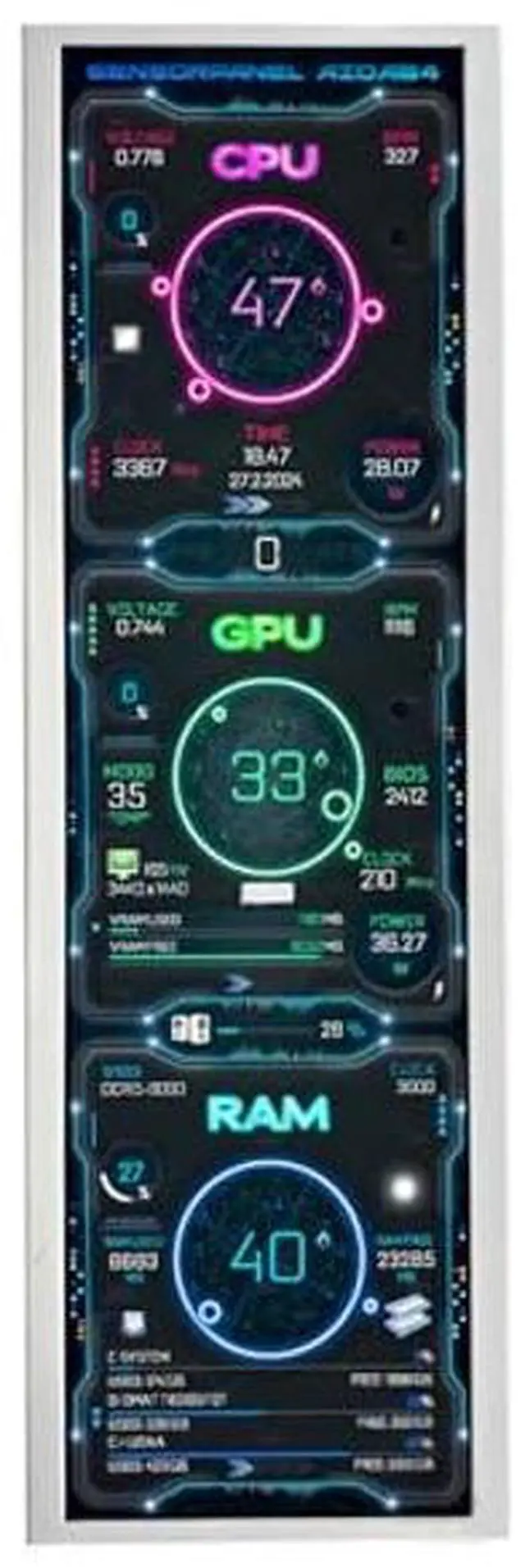 Alt view image 2 of 5 - VSDISPLAY 14.5 Inch White LCD Monitor 2560x720 2K Resolution USB-C Stretched Bar Display for Computer PC Case GPU CPU Secondary Screen