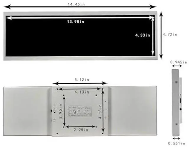 Alt view image 4 of 5 - VSDISPLAY 14.5 Inch White LCD Monitor 2560x720 2K Resolution USB-C Stretched Bar Display for Computer PC Case GPU CPU Secondary Screen