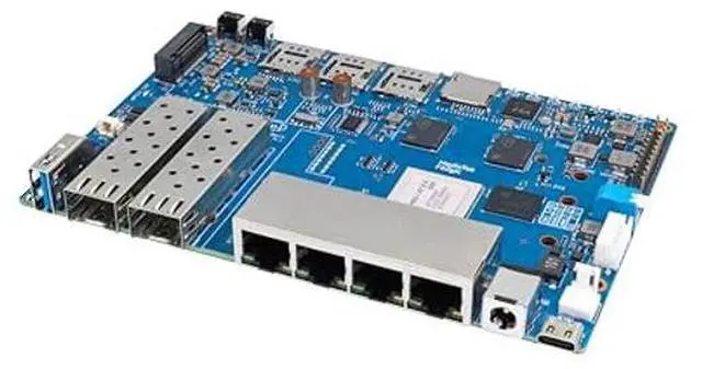 Alt view image 3 of 5 - Banana Pi BPI-R4 WiFi 7 Wireless Dual-Band WiFi Router Board OpenWRT, with MediaTek MT7988A (Filogic 880) SoC, Support 2X 10GbE SFP and 4X GbE Gigabit Ethernet for NAS Smart Home Gateway (Bundle2)