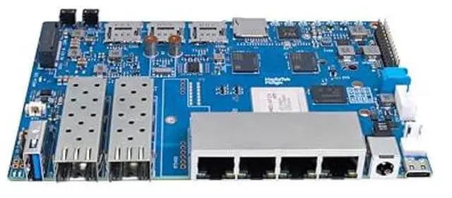 Alt view image 5 of 5 - Banana Pi BPI-R4 WiFi 7 Wireless Dual-Band WiFi Router Board OpenWRT, with MediaTek MT7988A (Filogic 880) SoC, Support 2X 10GbE SFP and 4X GbE Gigabit Ethernet for NAS Smart Home Gateway (Bundle2)