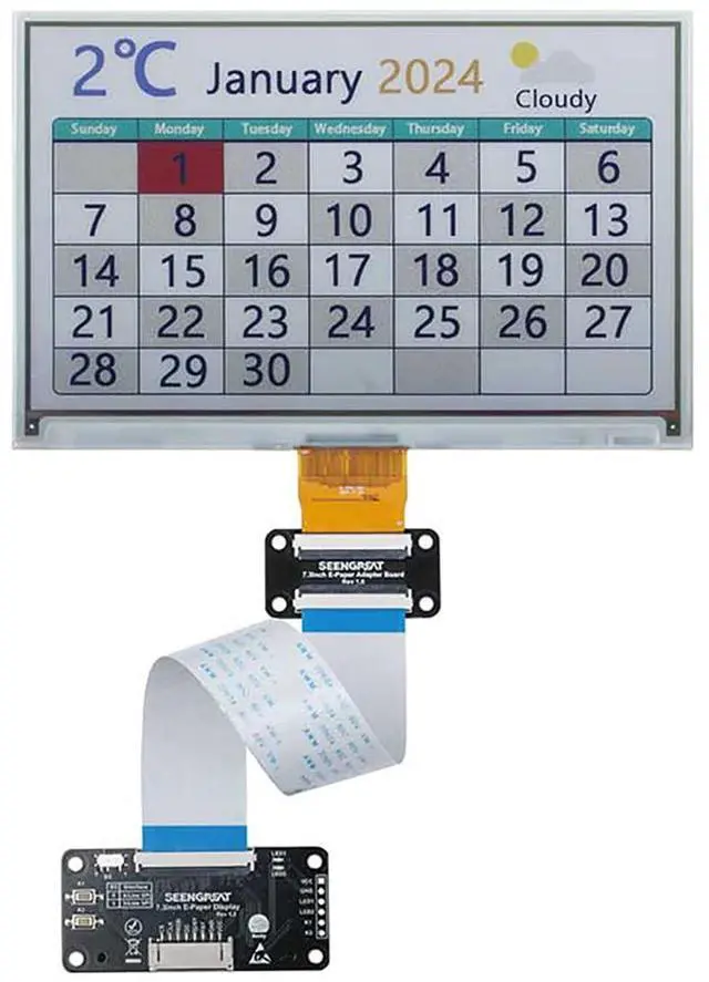 Alt view image 2 of 5 - 7.3 Inch 7 Color e-Paper Display for Raspberry Pi/Arduino/STM32 Advanced Color ePaper 800x480 Pixels with Driver Board E-Ink Screen