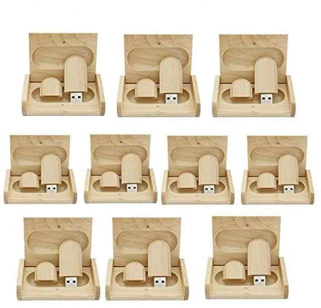 Main image of 10PCS Maple Wood 2.0/3.0 USB Flash Drive with Wooden Box (3.0/32GB)