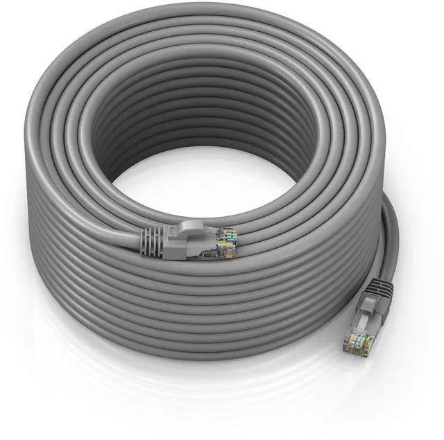 Main image of Maximm Ethernet Cable 200 ft CAT6 High Speed Internet Network LAN Cable Cord, Outdoor Waterproof (Gray)