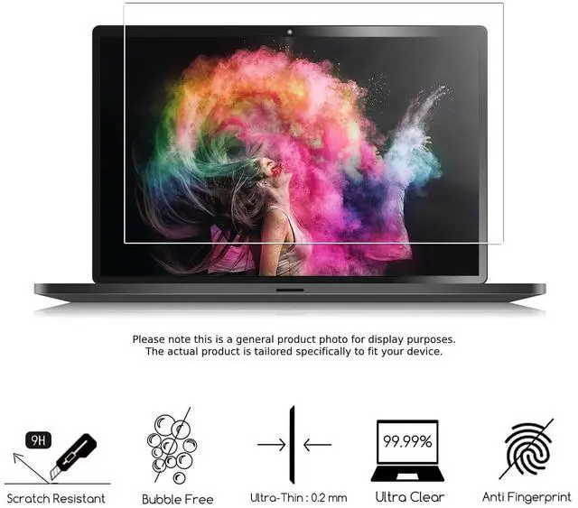 Alt view image 4 of 5 - BoxWave Screen Protector Compatible with Dell XPS 15 (9570) - ClearTouch Glass (2-Pack), 9H Tempered Glass Screen Protection (2-Pack)
