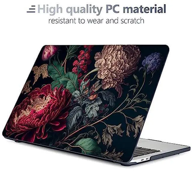 Alt view image 3 of 5 - Batianda Design Case for M1 MacBook Air 13 Inch Model A2337 A2179 A1932 2021 2020 2019 Release,3D Stylish Designed Hard Shell with Keyboard Cover & Screen Protector, Vintage Flower