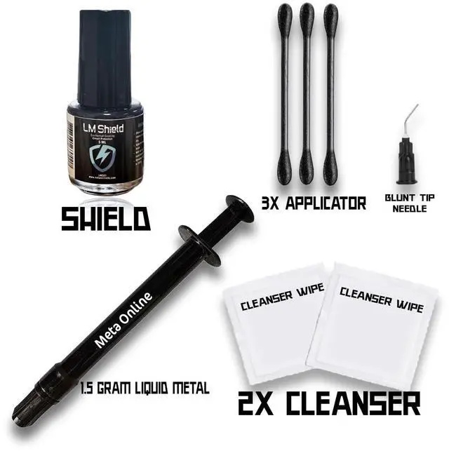 Alt view image 5 of 5 - Liquid Metal Thermal Paste(1.5Gram) - 130WmK - Liquid Metal Shield(5ml) Bundle - for PC, Laptop CPU GPU High Temp. Circuit Protector