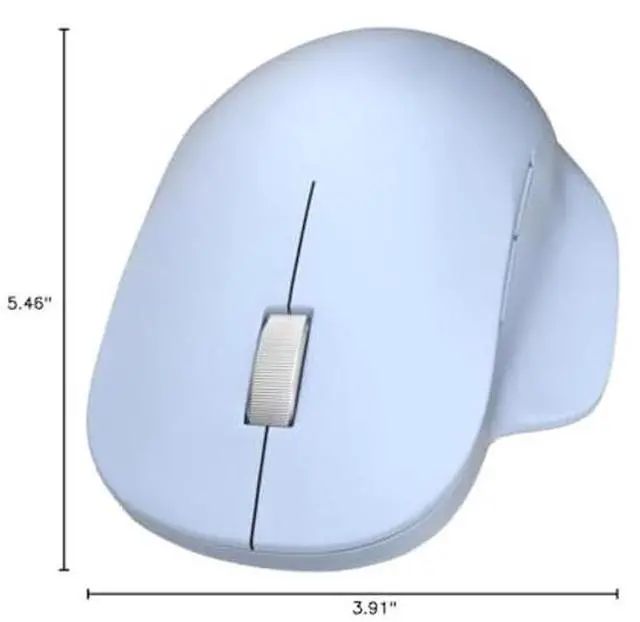Alt view image 3 of 3 - Microsoft Bluetooth Ergonomic Mouse - Pastel Blue - with thumb rest, precise tracking, and customizable buttons