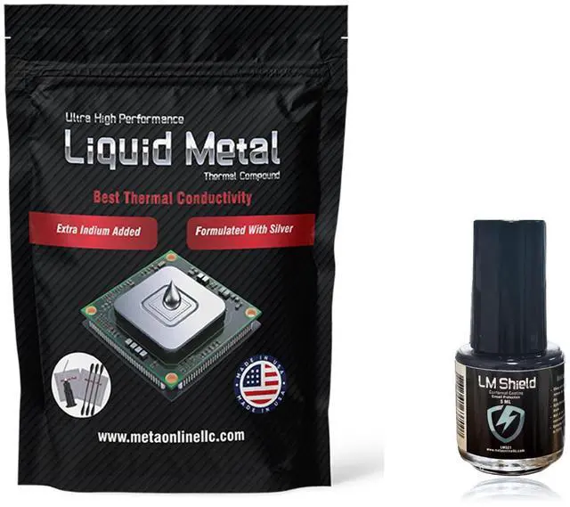 Alt view image 2 of 5 - Liquid Metal Thermal Paste(1.5Gram) - 130WmK - Liquid Metal Shield(5ml) Bundle - for PC, Laptop CPU GPU High Temp. Circuit Protector