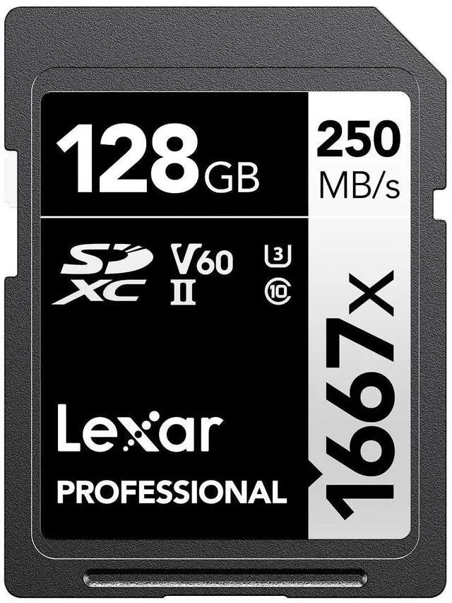 Main image of Lexar 128GB Professional 1667x SD Card, UHS-II, C10, U3, V60, Full HD, 4K, Up To 250MB/s Read SDXC Memory Card, for Professional Photographer, Videographer, Enthusiast (LSD128CBNA1667)