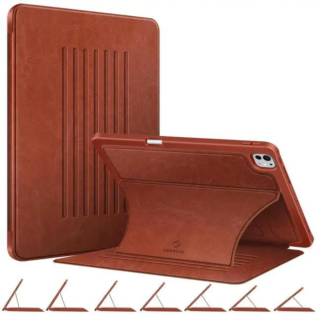 Main image of Fintie Magnetic Stand Case for iPad Pro 13-inch (M4) 2024 - Multiple Angles Shockproof Rugged Soft TPU Cover with Pencil Holder, Auto Sleep/Wake, Brown