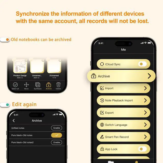 Alt view image 5 of 5 - Yuan Smart Writing Set, 2 pcs Smart Notebooks + Smart Pen, Digital Notebook, Real-time Sync for Digitizing, Storing APP you can add labels and share