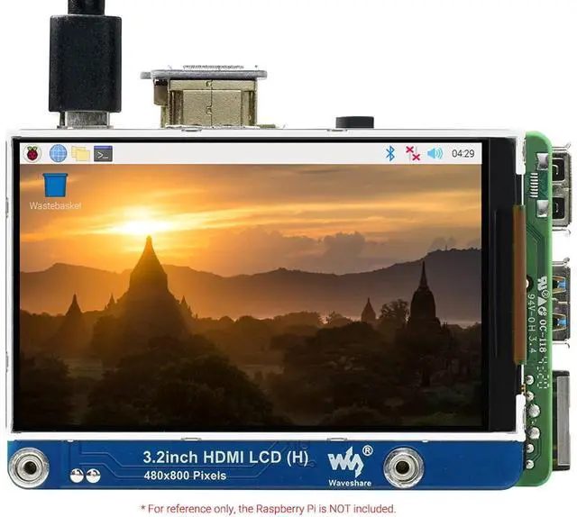 Alt view image 3 of 5 - waveshare 3.2inch IPS LCD Display (H) for Raspberry Pi 4B/3B+/3B/2B/Zero/Zero W/Zero WH and Jetson Nano and Windows 11/10/8.1/8/7, 480x800 Pixel, Adjustable Brightness, No Touch