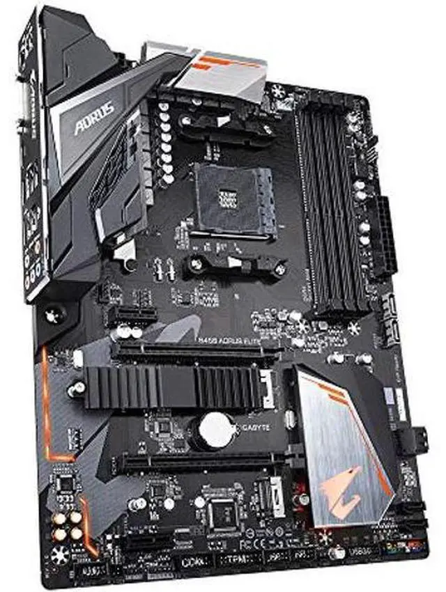 Alt view image 3 of 5 - Gigabyte B450 Aorus Elite Motherboard Intel AMD B450 Socket AM4