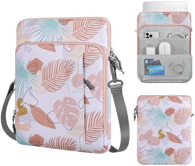 Main image of MoKo Laptop Sleeve Bag for 13.3-14 Inch, Notebook Carrying Case with Pocket Fits New MacBook Pro M3/M2 14" /13" M2/M1 Pro/M1 Max 14.2 2023-2021/Air 13.6" M2 2022, Surface Pro 9/8 13", Tropical Leaf