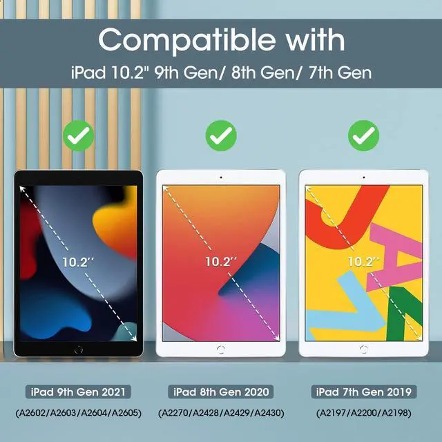 Alt view image 2 of 5 - ProCase iPad 10.2 Case iPad 9th Gen Bundle with 2 Pack iPad 10.2 9th Generation 2021/ 8th 2020/ 7th 2019 Screen Protector