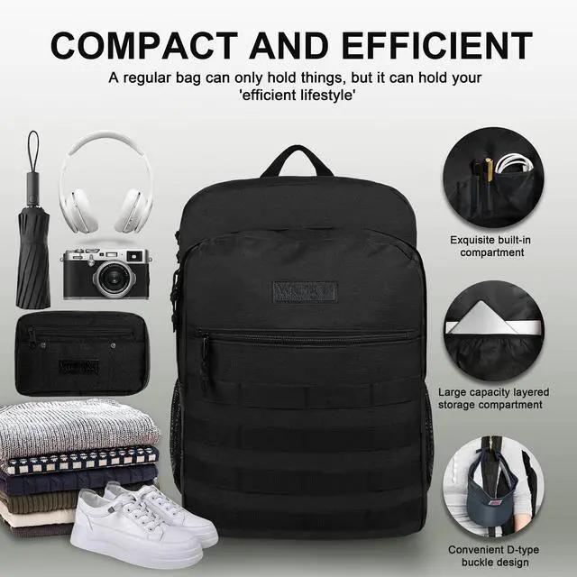 Alt view image 3 of 5 - Wrangler Tradesman Backpack, Water Resistant Casual Daypack for Travel Work School, Unisex Laptop Backpack with Notebook Sleeve